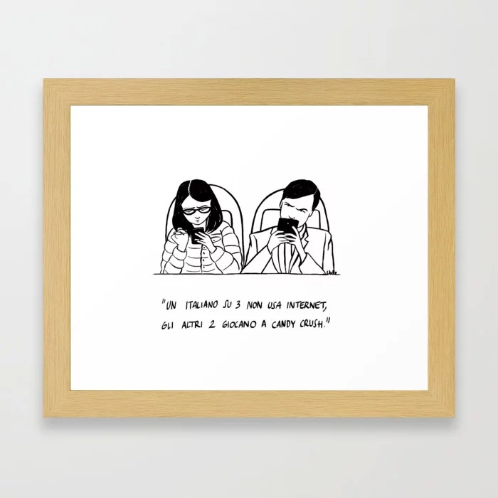 stampe framed art printed 1 italiano su 3 non usa internet gli altri 2 giocano a Candy crush